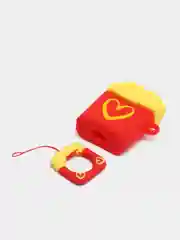 Коралловый чехол для беспроводных наушников AirPods (Аирподс) 1 / 2 / Pro, Pro 2 с карабином