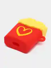 Коралловый чехол для беспроводных наушников AirPods (Аирподс) 1 / 2 / Pro, Pro 2 с карабином