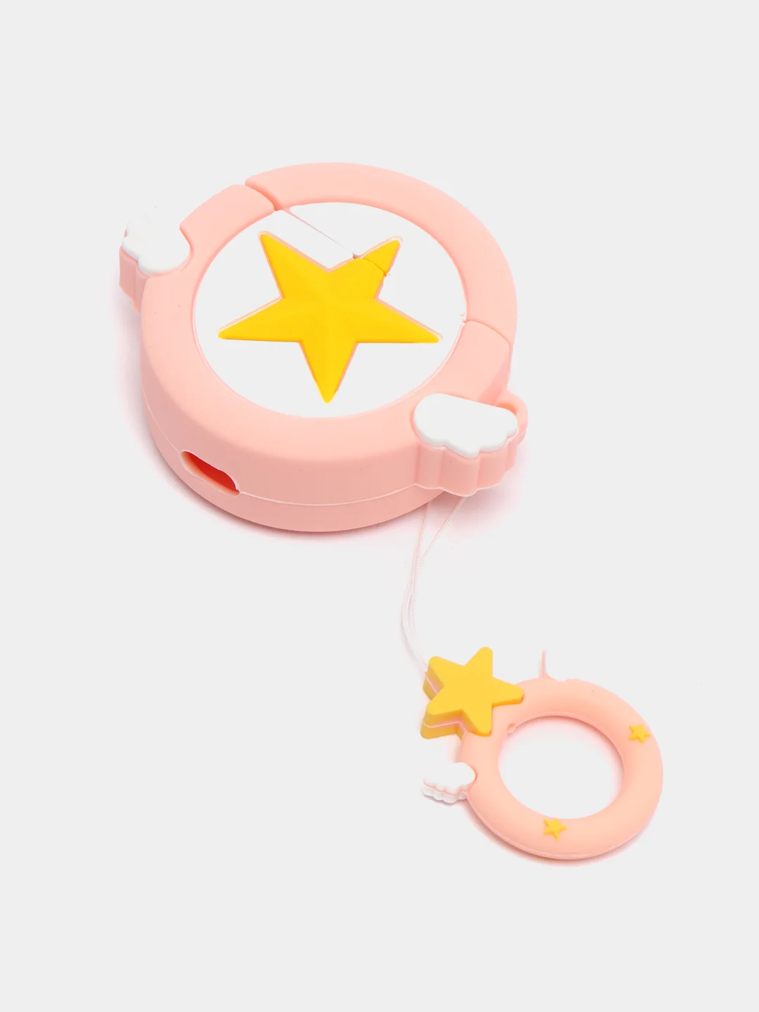 Белый чехол для беспроводных наушников AirPods (Аирподс) 1 / 2 / Pro, Pro 2 с карабином