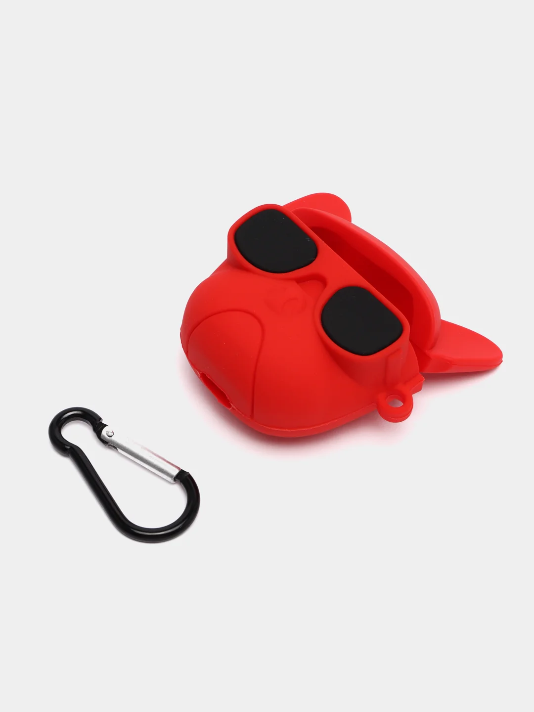 Белый чехол для беспроводных наушников AirPods (Аирподс) 1 / 2 / Pro, Pro 2 с карабином