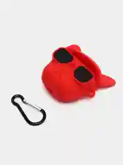 Белый чехол для беспроводных наушников AirPods (Аирподс) 1 / 2 / Pro, Pro 2 с карабином