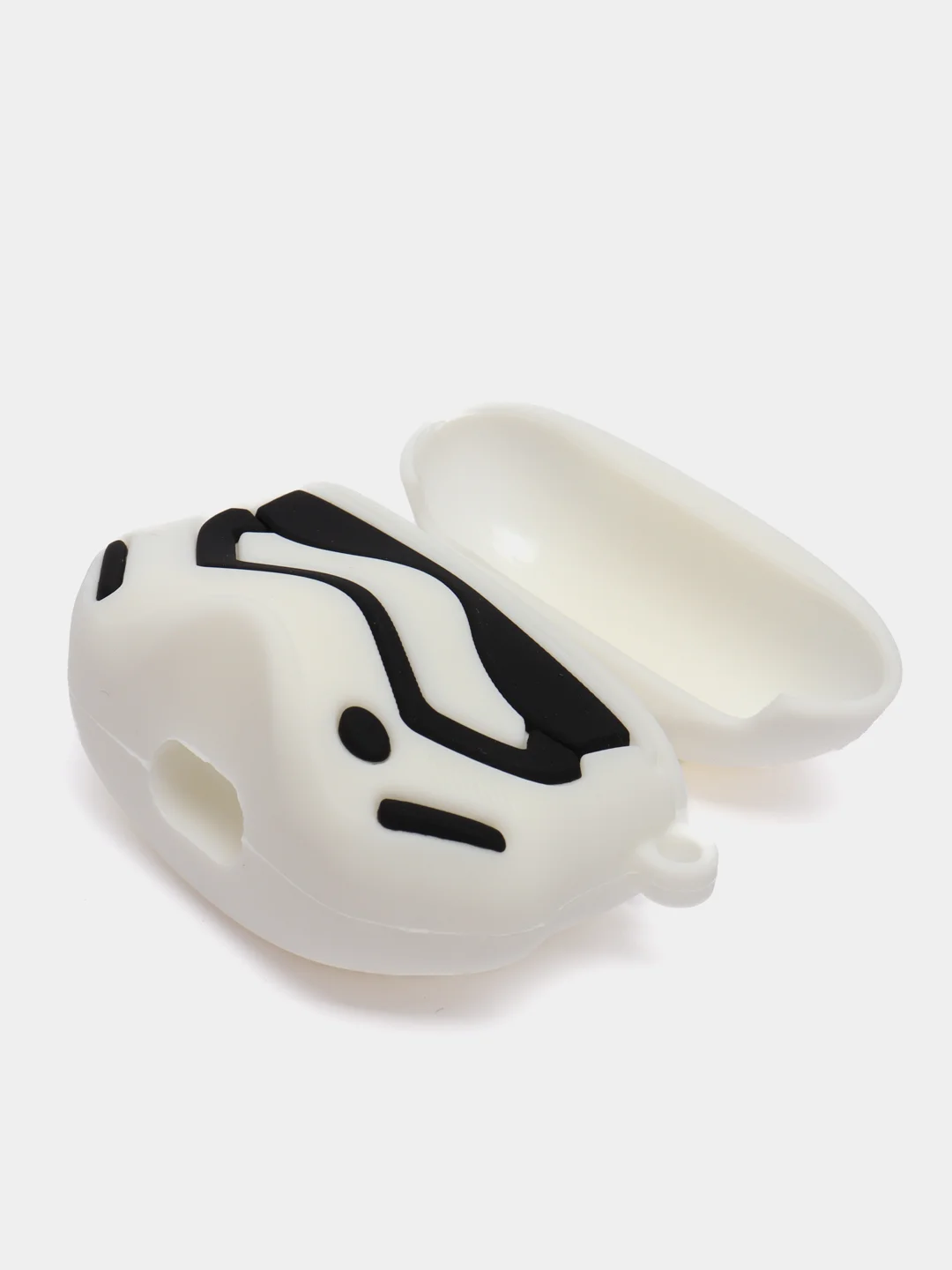 Белый чехол для беспроводных наушников AirPods (Аирподс) 1 / 2 / Pro, Pro 2 с карабином