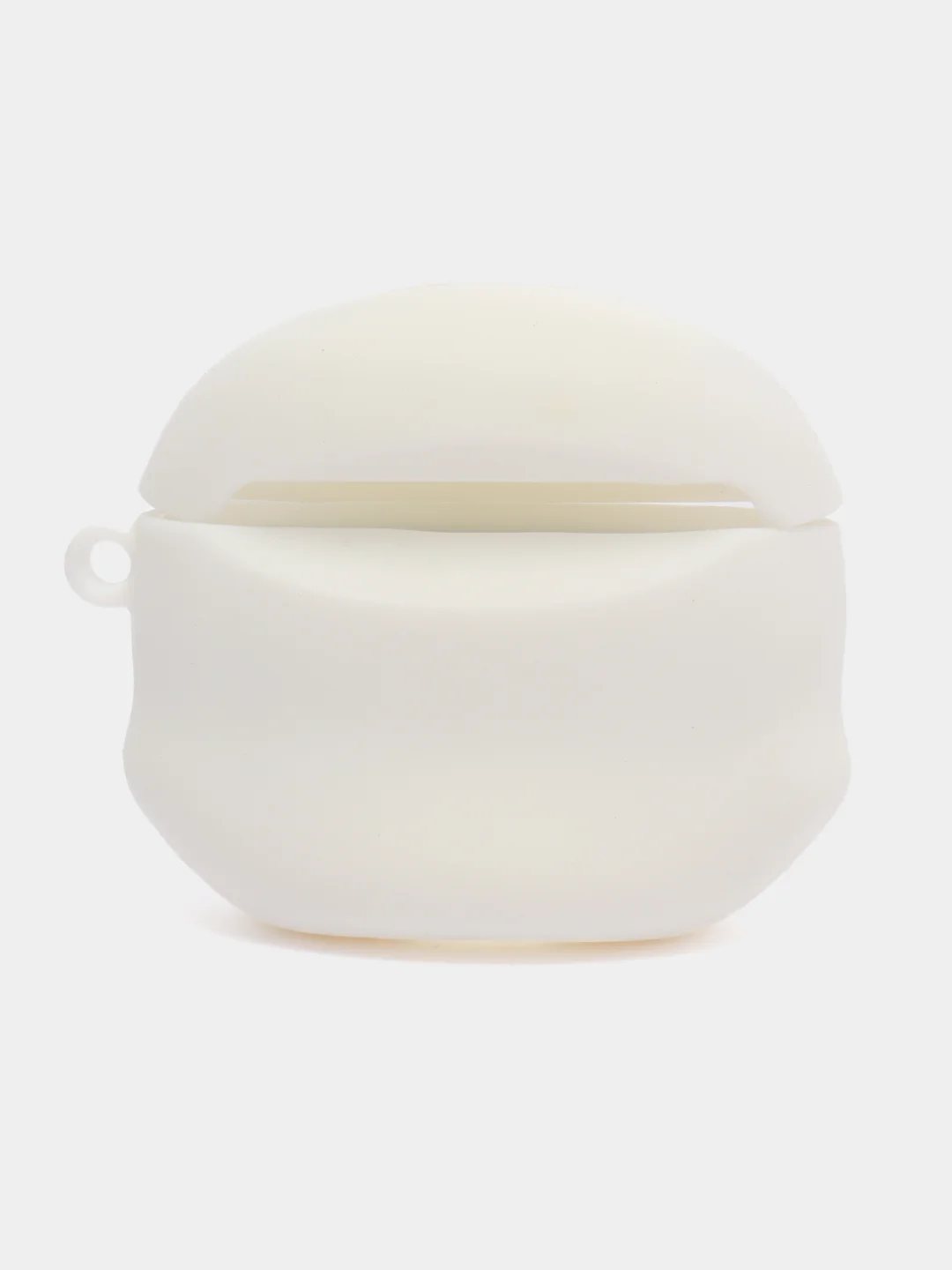 Белый чехол для беспроводных наушников AirPods (Аирподс) 1 / 2 / Pro, Pro 2 с карабином
