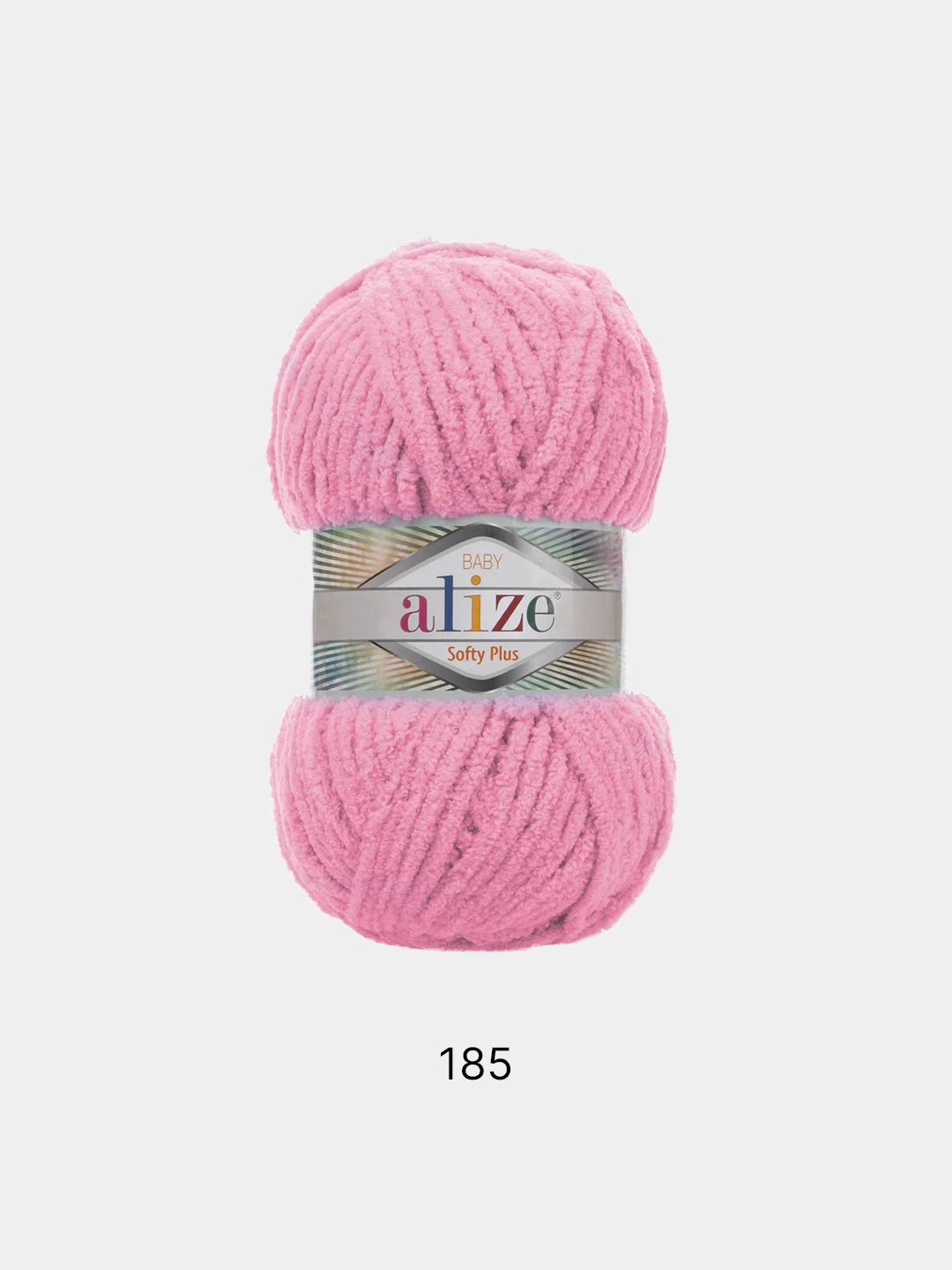 Розовый пряжа плюшевая Alize Softy Plus 100% Микрополиэстер 100г 120м (Ализе софти плюс велюровая)