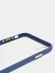 Темно-синий чехол силиконовый на iPhone X / XS с прозрачной задней панелью mobios