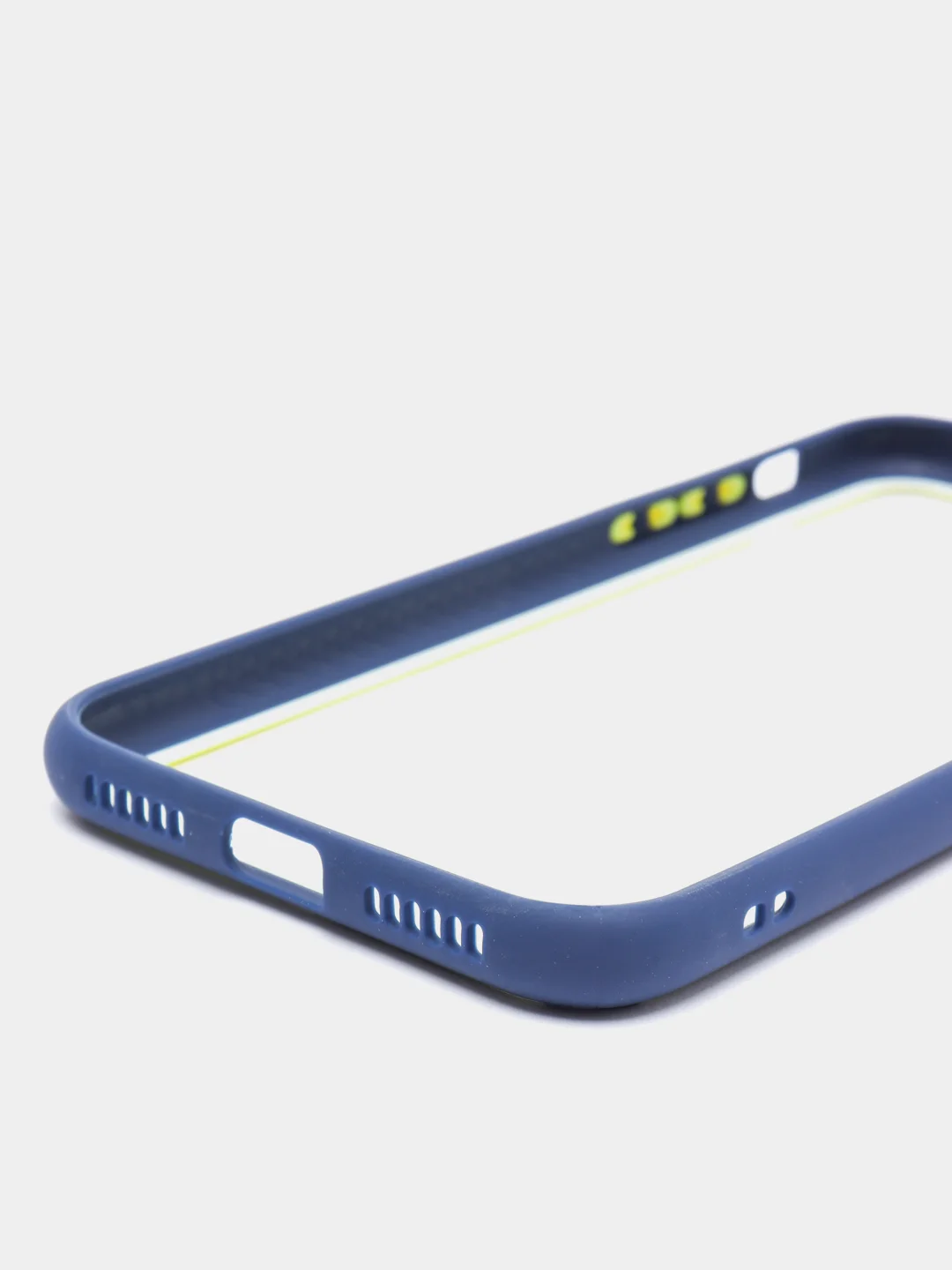 Темно-синий чехол силиконовый на iPhone X / XS с прозрачной задней панелью mobios