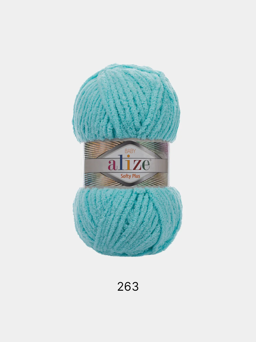 Бирюзовый пряжа плюшевая Alize Softy Plus 100% Микрополиэстер 100г 120м (Ализе софти плюс велюровая)