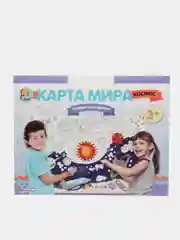 Фиолетовый раскраска-плакат для детей "Карта Мира, Динозавры, Космос" формат А1