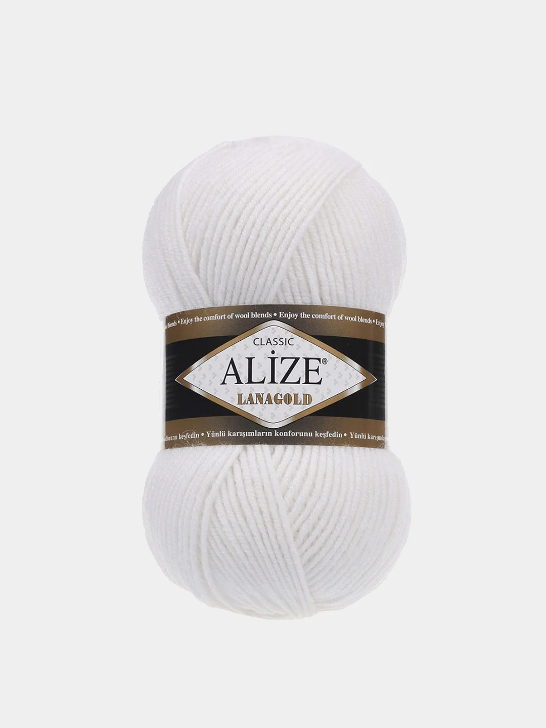 Белый пряжа Alize Lanagold 51% Акрил 49% Шерсть 100г 240м (часть 1)