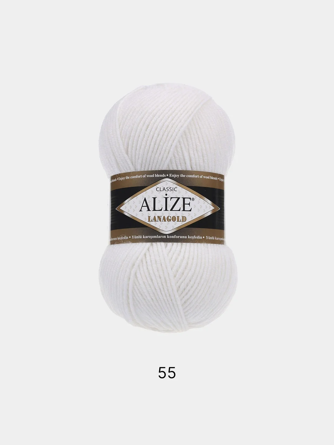 Белый пряжа Alize Lanagold 51% Акрил 49% Шерсть 100г 240м (часть 1)