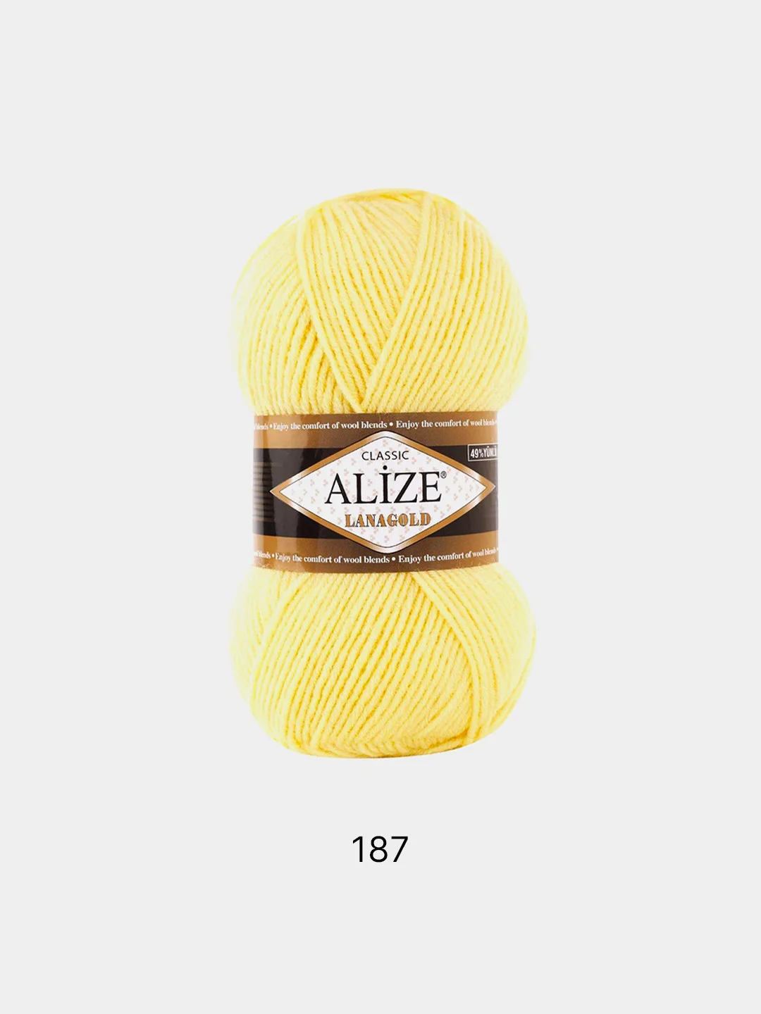 Лимонный пряжа Alize Lanagold 51% Акрил 49% Шерсть 100г 240м (часть 1)
