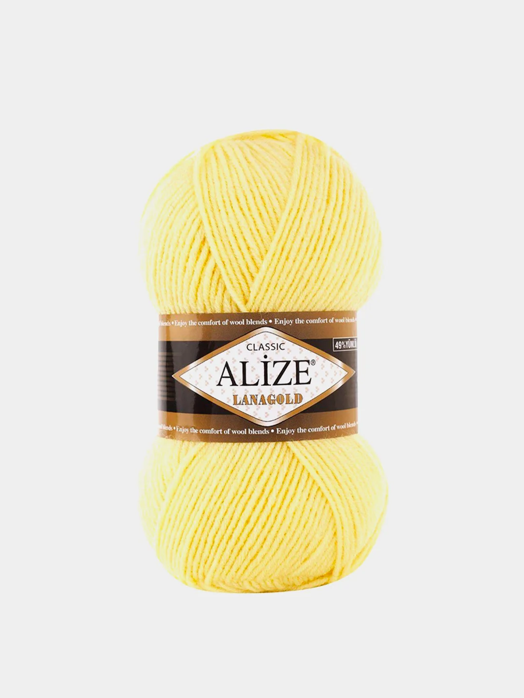 Лимонный пряжа Alize Lanagold 51% Акрил 49% Шерсть 100г 240м (часть 1)