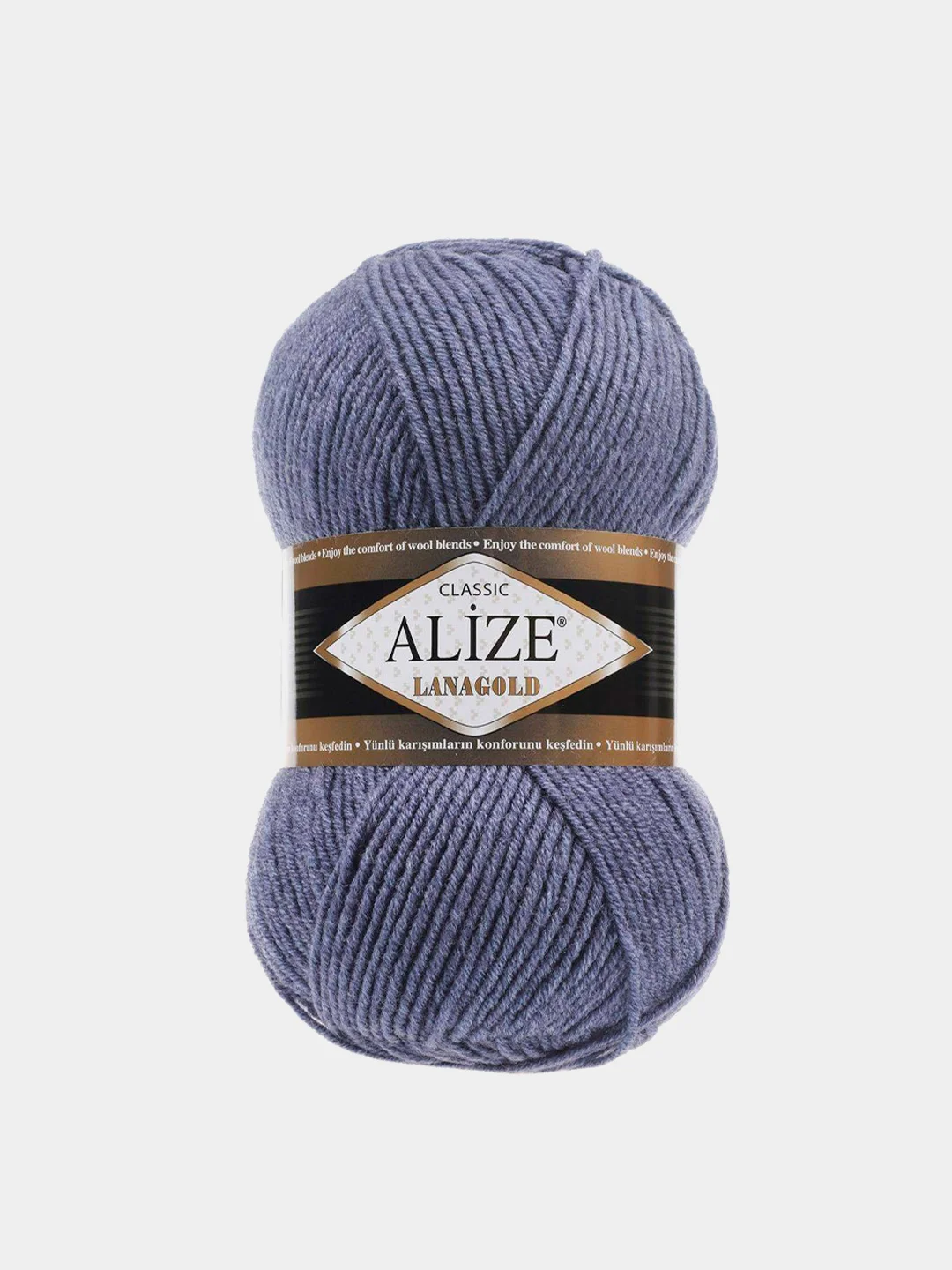 Синий меланж пряжа Alize Lanagold 51% Акрил 49% Шерсть 100г 240м (часть 1)