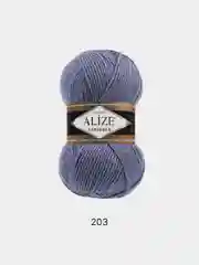 Синий меланж пряжа Alize Lanagold 51% Акрил 49% Шерсть 100г 240м (часть 1)