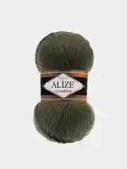 Зелёный хаки пряжа Alize Lanagold 51% Акрил 49% Шерсть 100г 240м (часть 1)