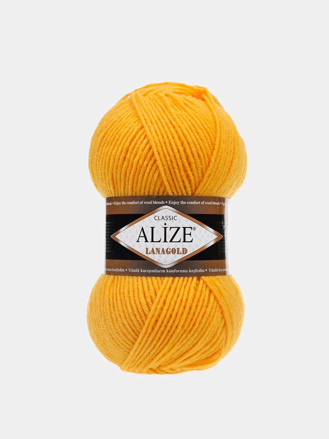 Желтый пряжа Alize Lanagold 51% Акрил 49% Шерсть 100г 240м (часть 1)