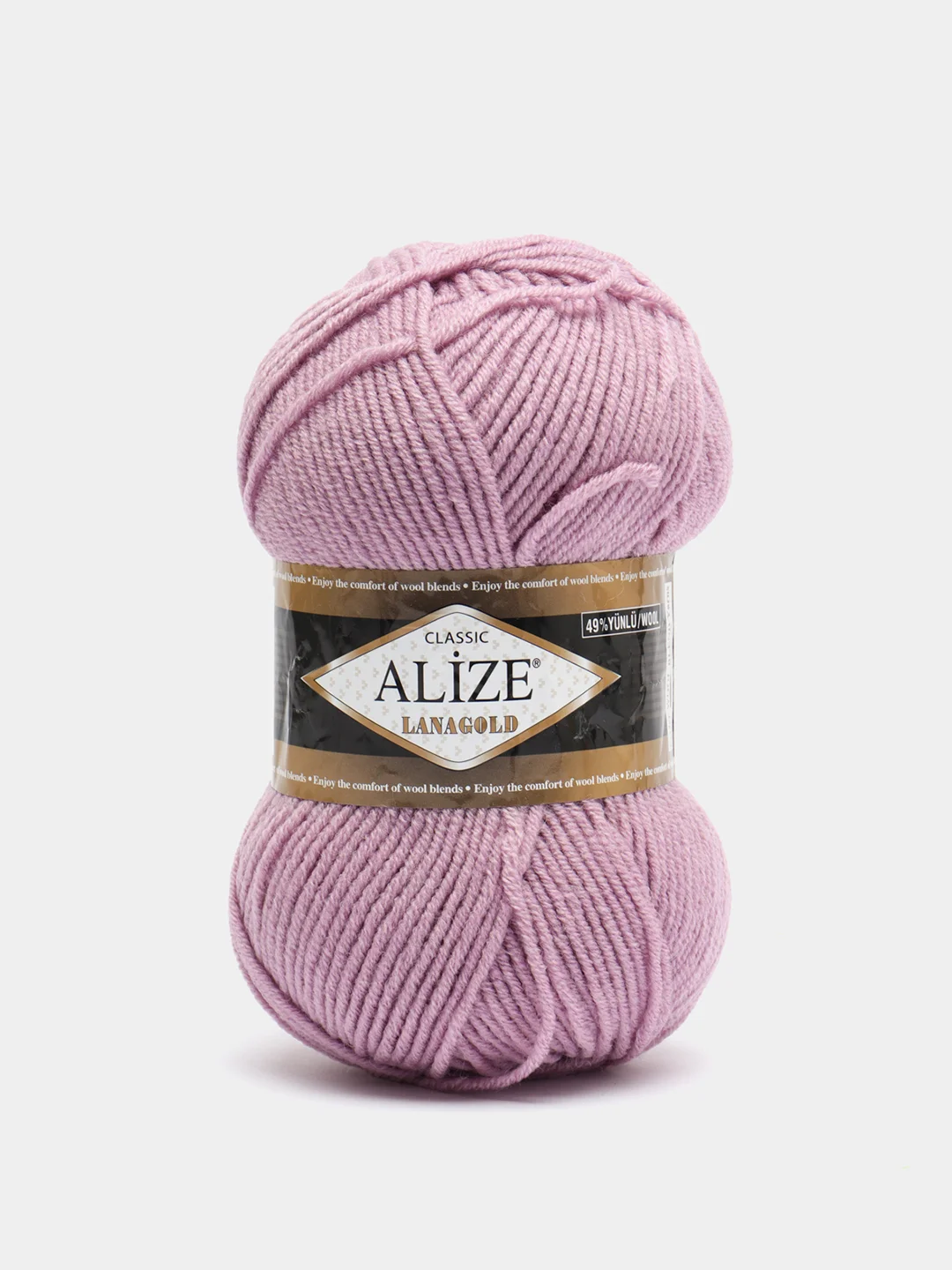 Сиреневый пряжа Alize Lanagold 51% Акрил 49% Шерсть 100г 240м (часть 1)