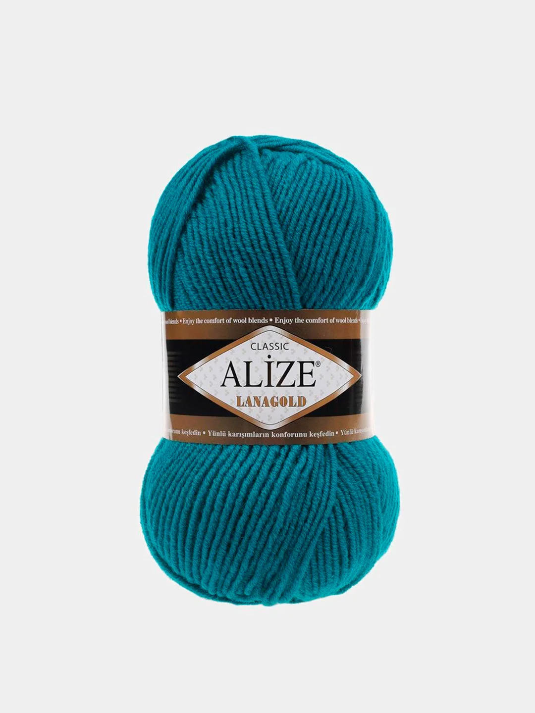 Тёмно-бирюзовый пряжа Alize Lanagold 51% Акрил 49% Шерсть 100г 240м (часть 1)