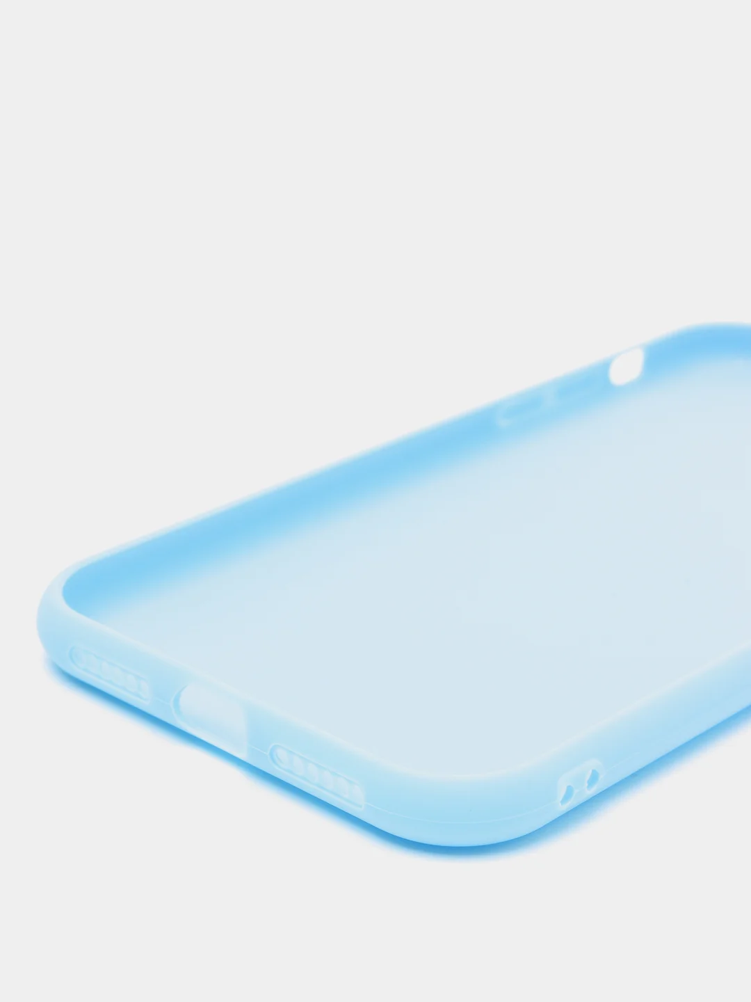 Голубой чехол iPhone 7/8 SE(2020), 7+/8+, XR, 11, 12 mini, 12/12 pro, 12 pro max, силиконовый