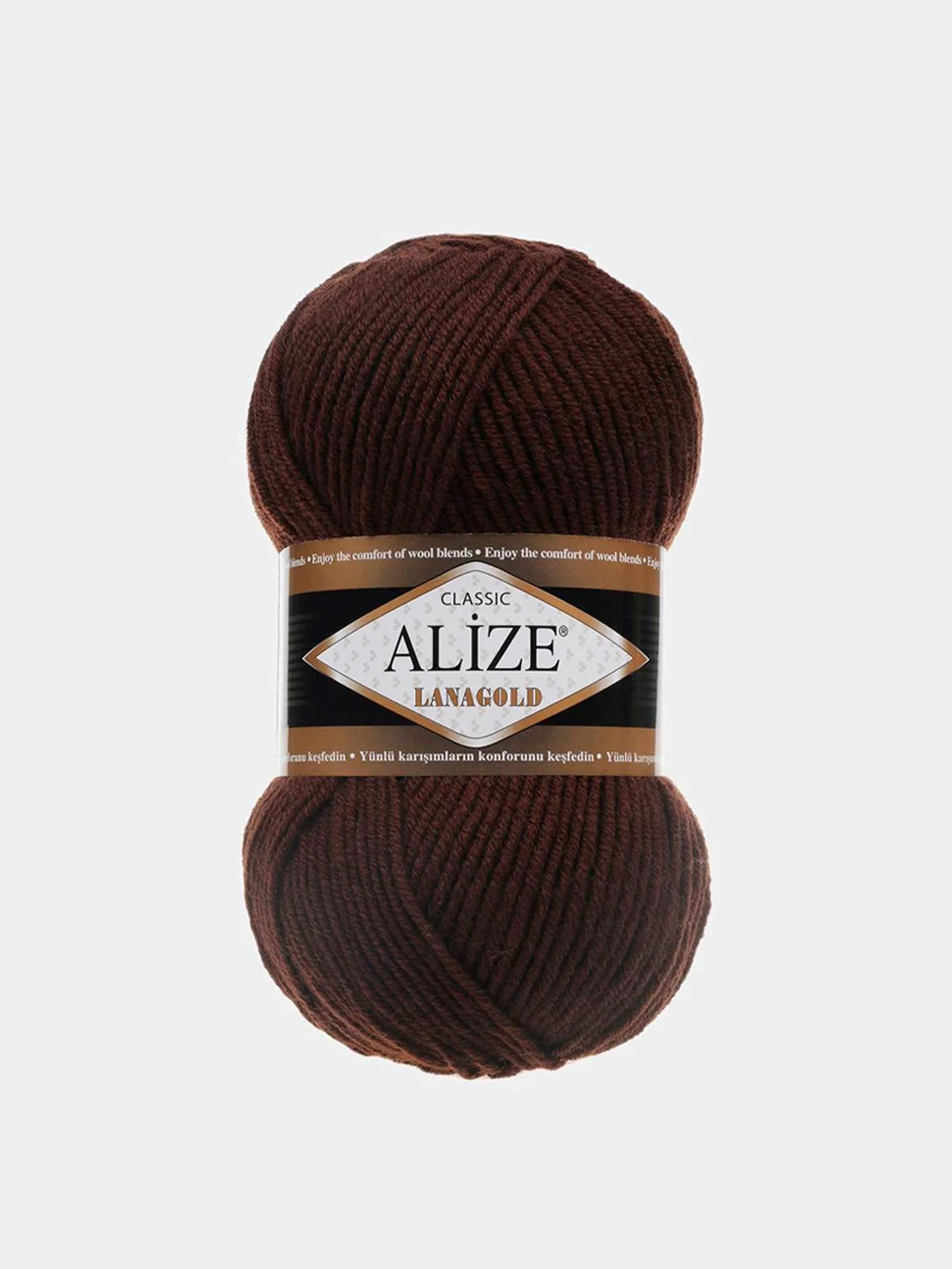 Шоколадный пряжа Alize Lanagold 51% Акрил 49% Шерсть 100г 240м (часть 1)