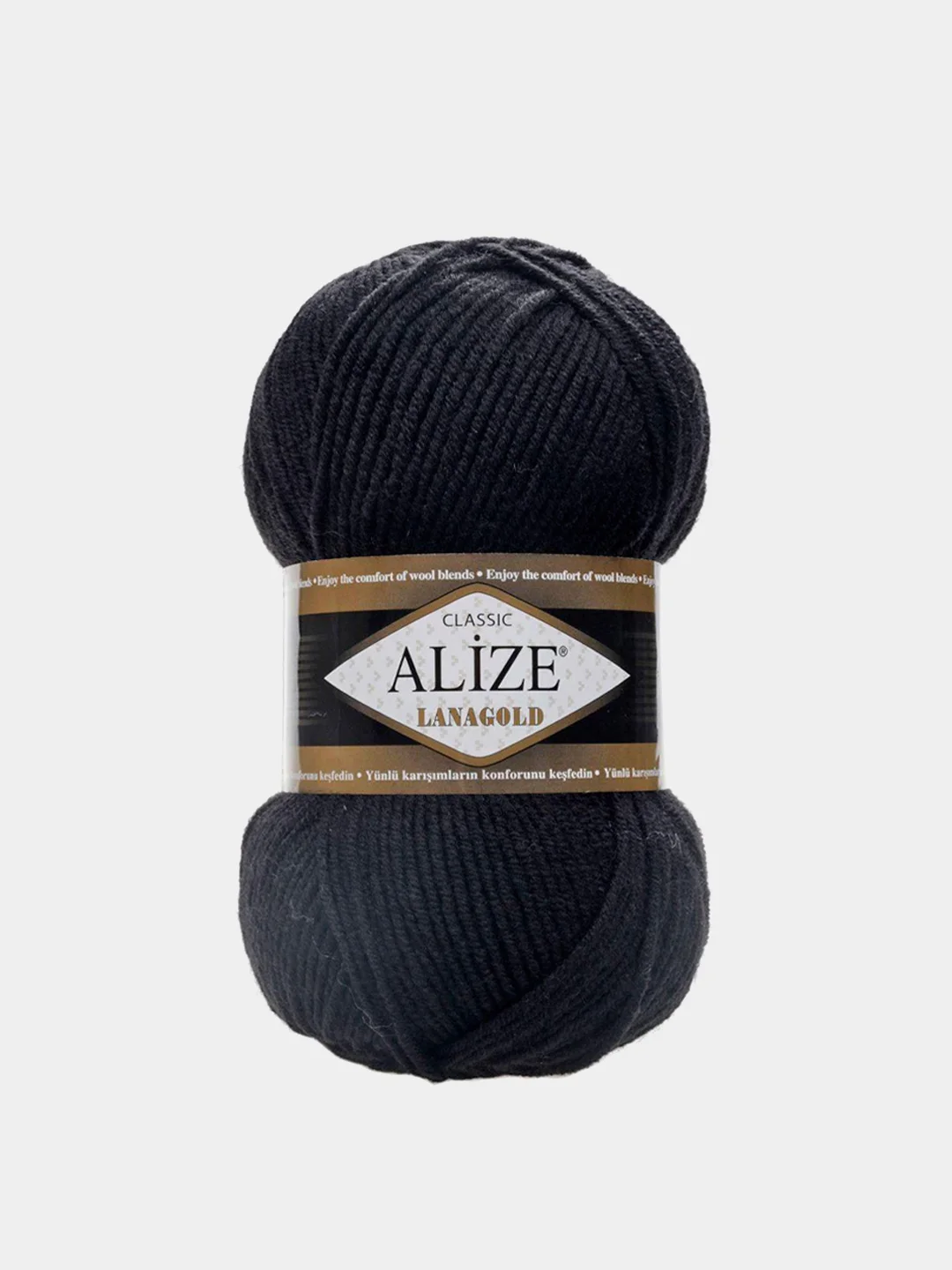 Черный пряжа Alize Lanagold 51% Акрил 49% Шерсть 100г 240м (часть 1)