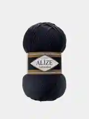 Черный пряжа Alize Lanagold 51% Акрил 49% Шерсть 100г 240м (часть 1)