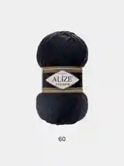 Черный пряжа Alize Lanagold 51% Акрил 49% Шерсть 100г 240м (часть 1)