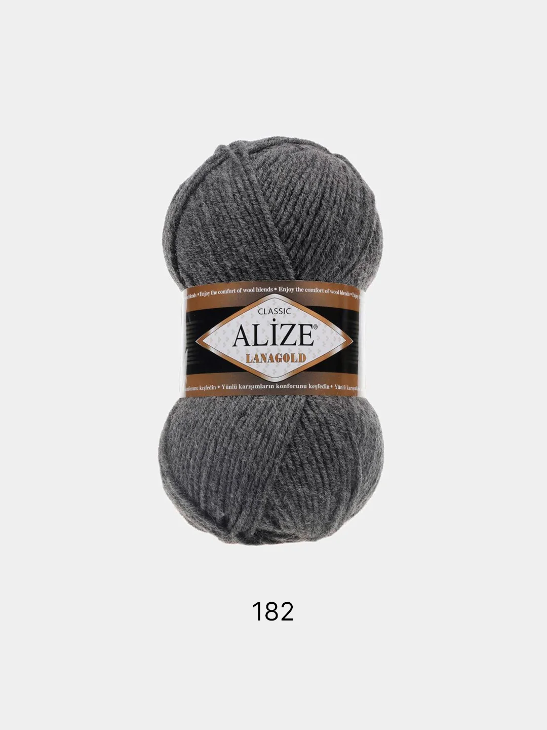 Серый меланж пряжа Alize Lanagold 51% Акрил 49% Шерсть 100г 240м (часть 1)