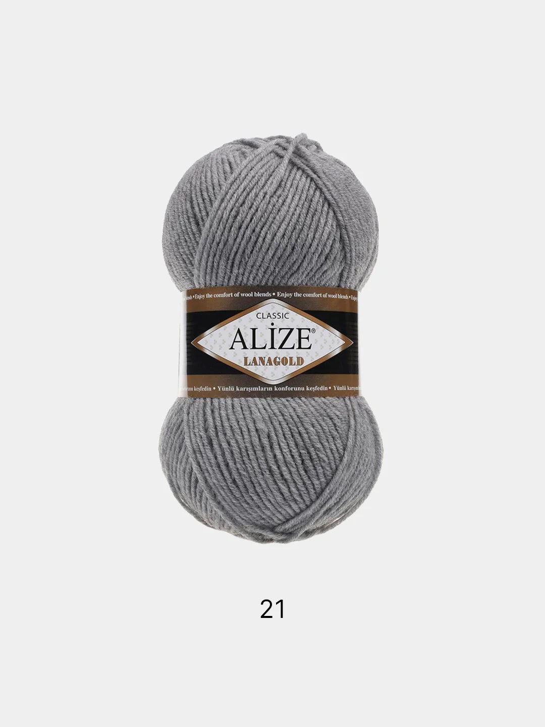 Серый пряжа Alize Lanagold 51% Акрил 49% Шерсть 100г 240м (часть 1)