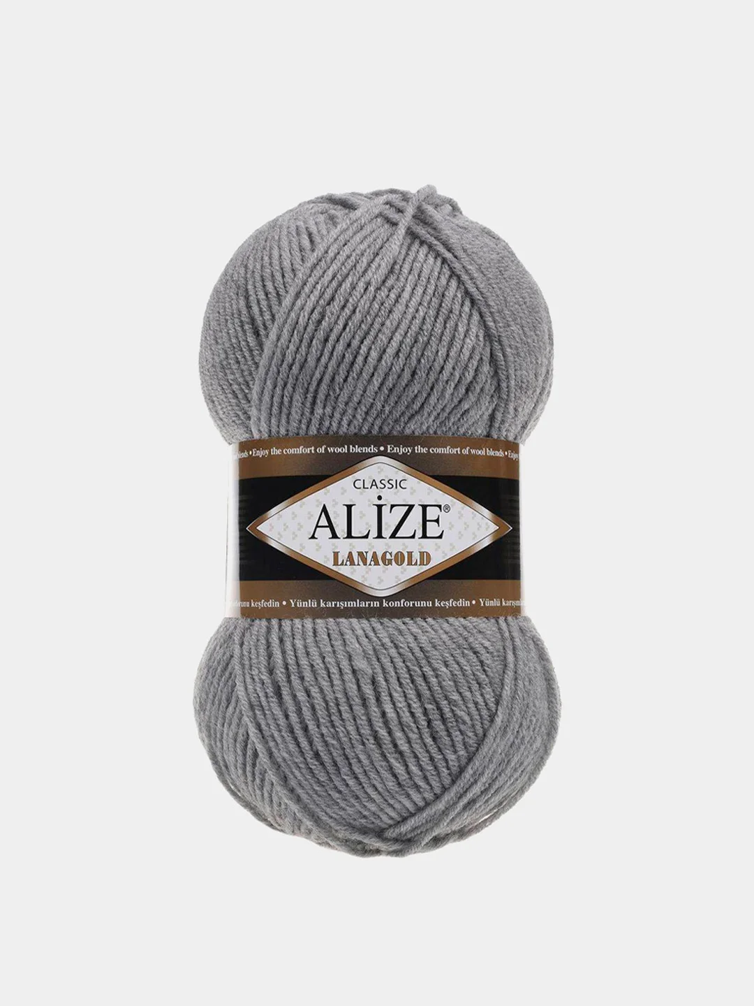 Серый пряжа Alize Lanagold 51% Акрил 49% Шерсть 100г 240м (часть 1)