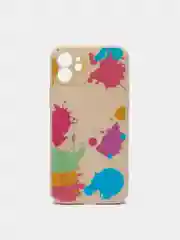 Голубой чехол iPhone 11, 12, дизайнерский  с яркой расцветкой, силиконовый чехол для телефона