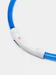Синий светящийся LED ошейник силиконовый для собак, на USB зарядке