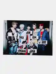 Бирюзовый конверт подарочный для денег с фото открыткой k-pop "BTS"
