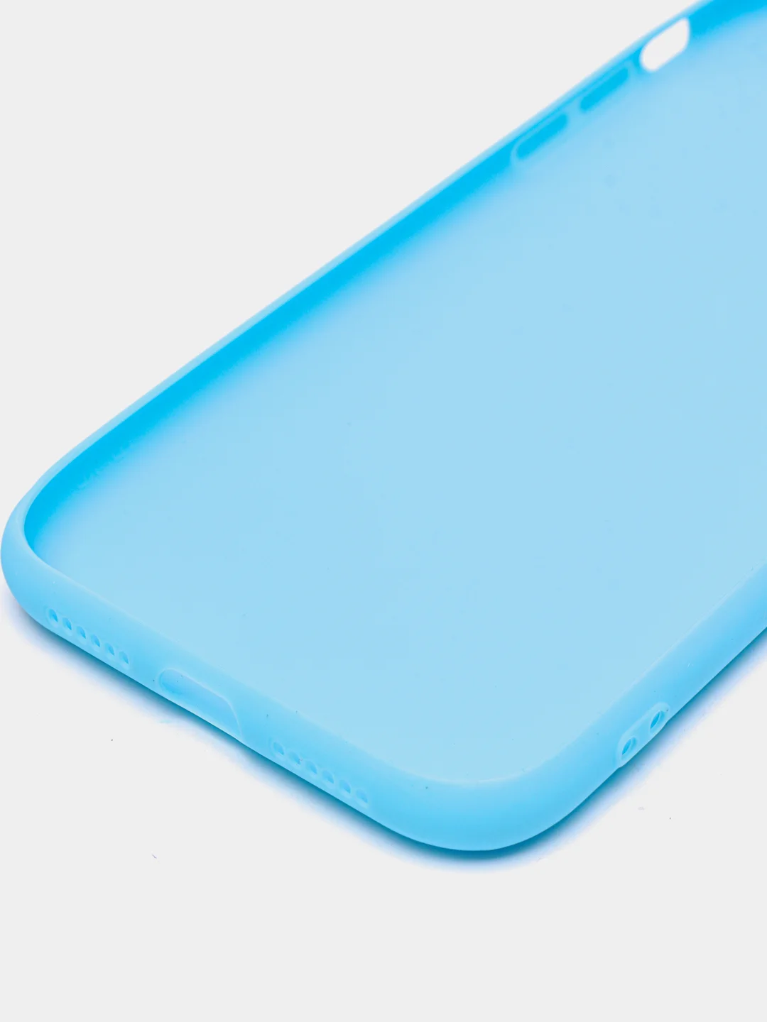 Голубой чехол iPhone 7/8 SE(2020), 7+/8+, XR, 11, 12 mini, 12/12 pro, 12 pro max, силиконовый