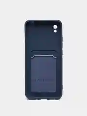 Синий чехол на REDMI 9A / 9C / Note 10 / POCO M3 с карманом для карты и мягкой вставкой