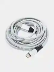 Серебряный кабель зарядный для андроид Type-C, ткань, 2.7м, 1.8м, 1.2м, нейлоновый, алюминевый сплав