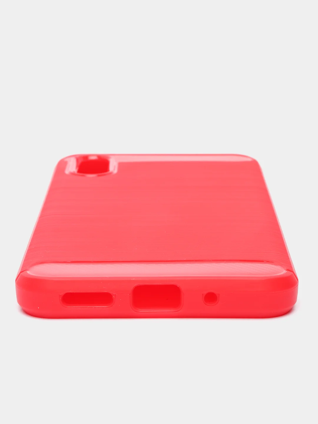 Красный чехол Xiaomi Redmi 9A, имитация под карбон и металл