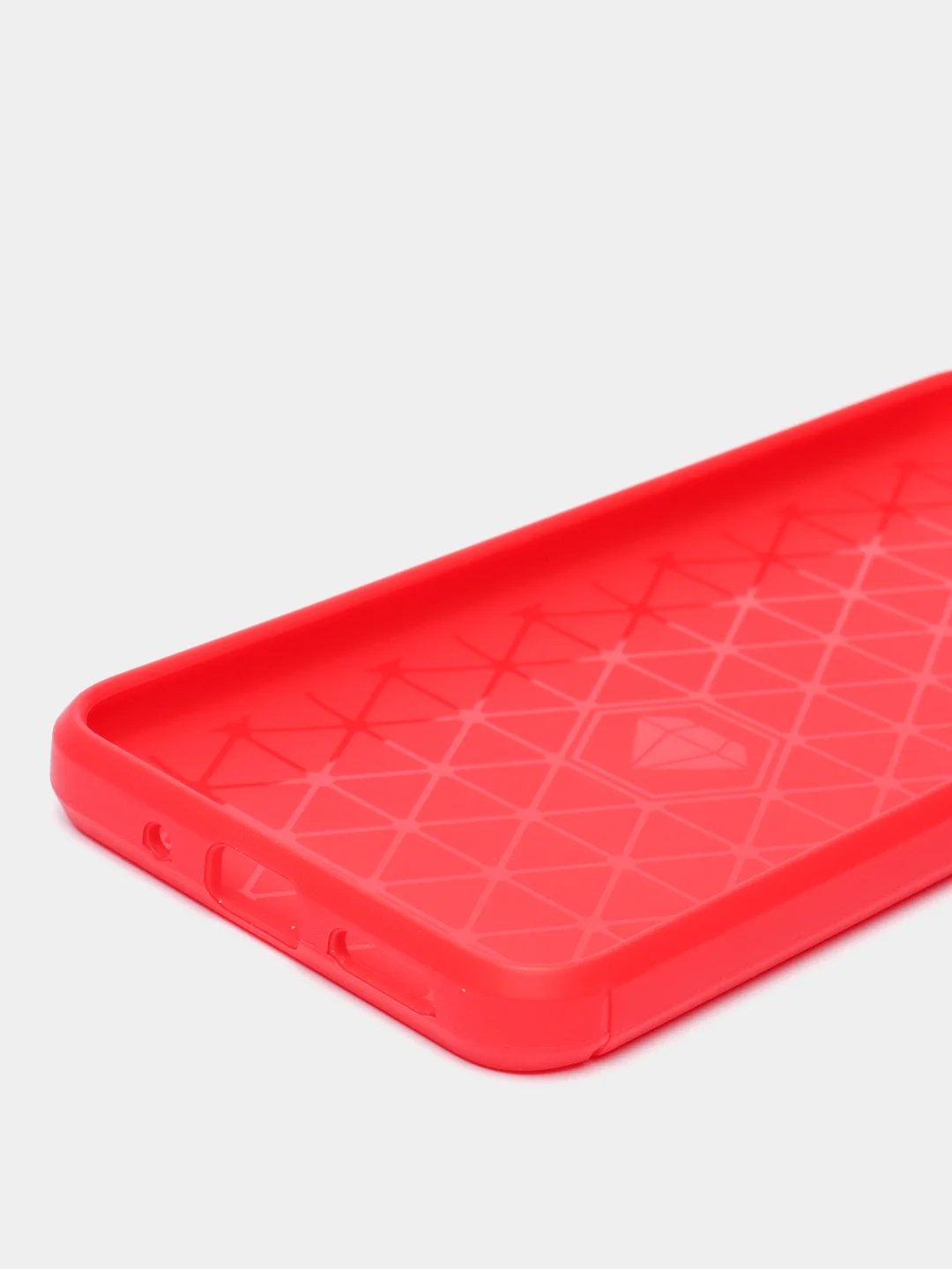 Красный чехол Xiaomi Redmi 9A, имитация под карбон и металл