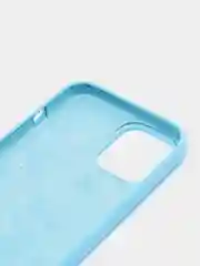Небесно-голубой чехол для iPhone 12 Pro Max, силиконовый, c логотипом