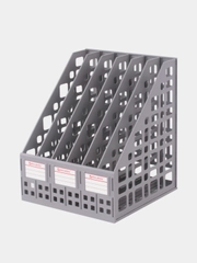 Лоток вертикальный для бумаг BRAUBERG "MAXI Plus", 240 мм, 6 отделений, сетчатый, 237016