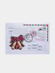 Алый письмо Деду Морозу "Колокольчики" формат А4, 100гр/м с цветным конвертом 23х16см