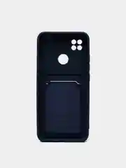 Синий чехол на REDMI 9A / 9C / Note 10 / POCO M3 с карманом для карты и мягкой вставкой