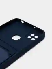 Синий чехол на REDMI 9A / 9C / Note 10 / POCO M3 с карманом для карты и мягкой вставкой