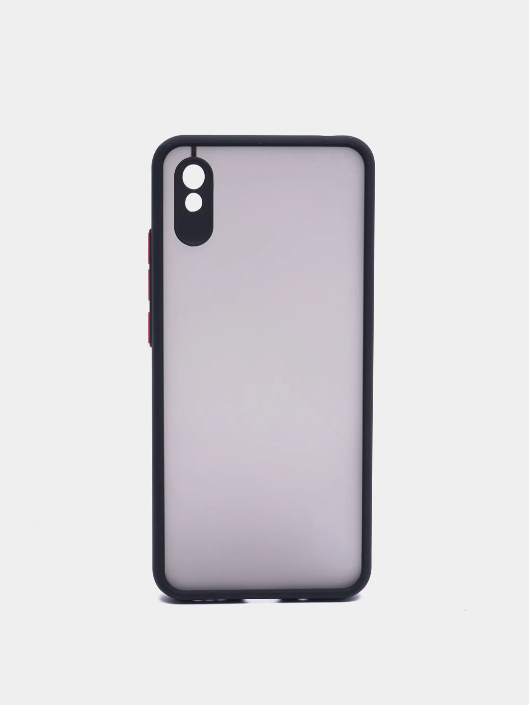 Красный чехол Xiaomi POCO X3 прозрачный с защитой камеры, цветные кнопки