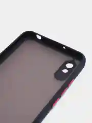 Красный чехол Xiaomi POCO X3 прозрачный с защитой камеры, цветные кнопки