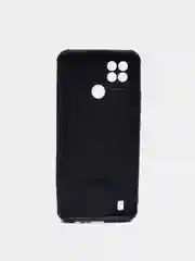 Зеленый чехол для Realme C21 силиконовый, имитация кожи