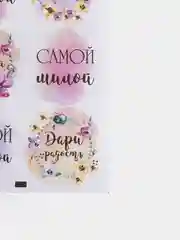 Наклейка для цветов и подарков Самой красивой, 16 * 9,5 см