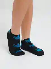 Индиго носки с принтом "Конопля", унисекс, низкие