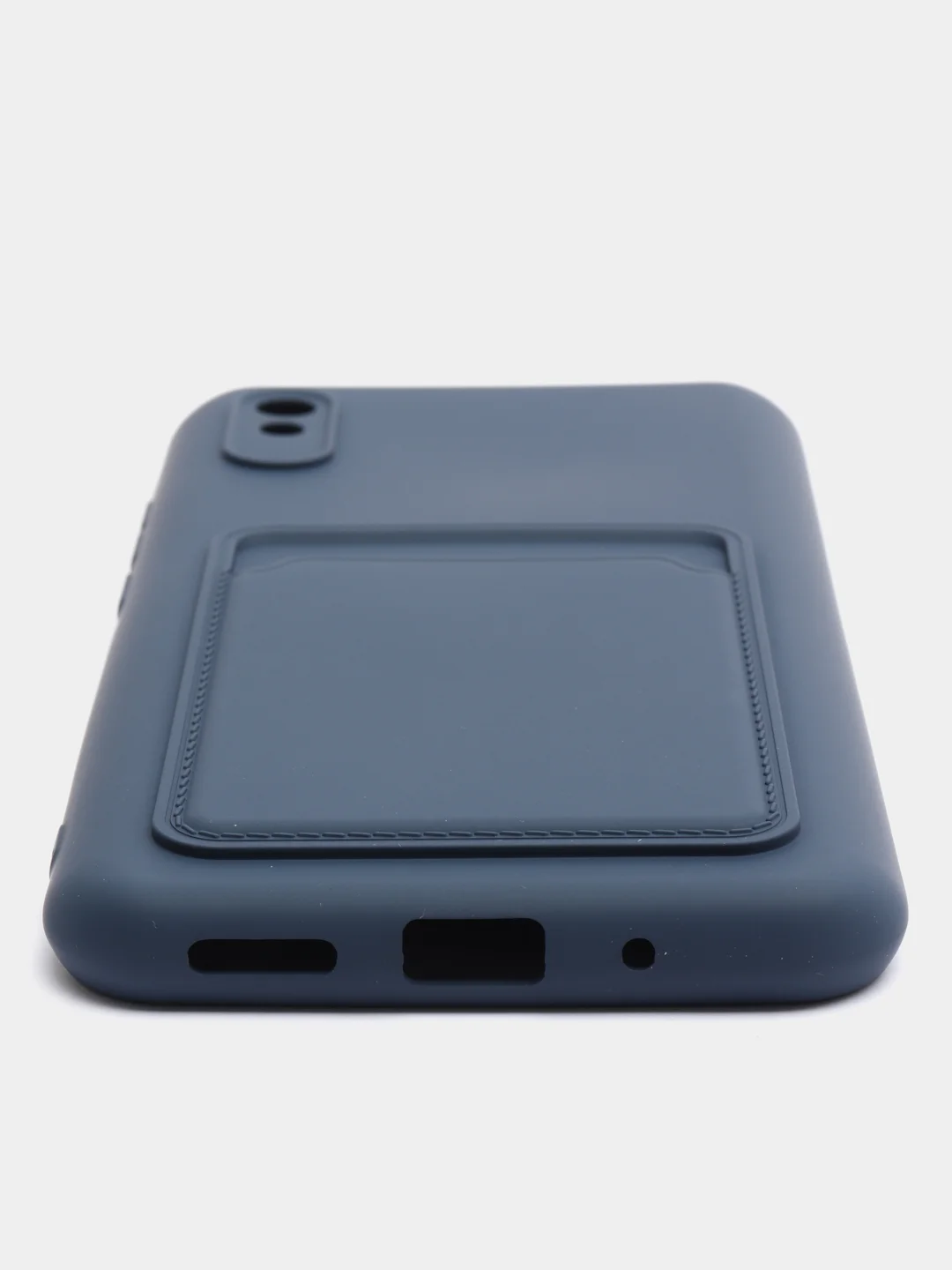 Темно-синий чехол для Xiaomi Redmi 9A, Сяоми Редми 9А, силиконовый, с карманом для карты
