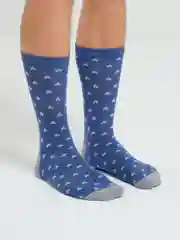 Синий меланж носки мужские "Звездный паттерн"